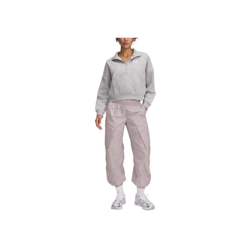 Under Armour Woven Comfortable Casual Tapered Sports Pants Women bottoms Light-Purple 1389672-009
