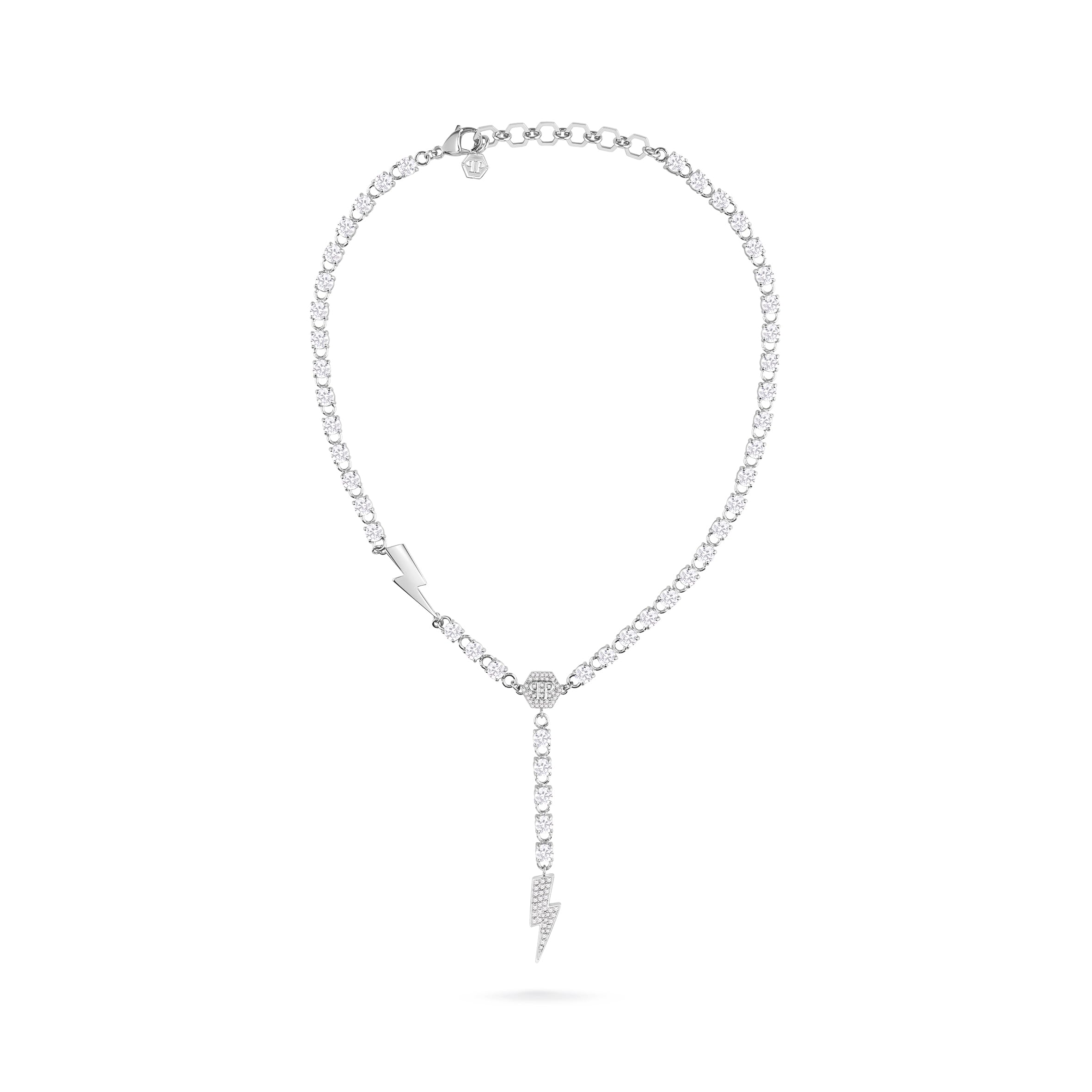 

Plein Accessory Necklace THUNDER LADY PJ7EA08NU THUNDER LADY stainless steel crystal tennis necklace Silver Stainless Steel [Philip Jewelry] Women s срібний