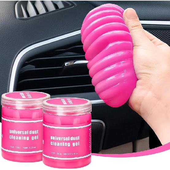 2 Pack Car Cleaning Gel, Pink Car Cleaning Putty, Universal Auto Detailing Tools Car Slime For Air Vent, Dashboard And Keyboard, Auto Accessories For