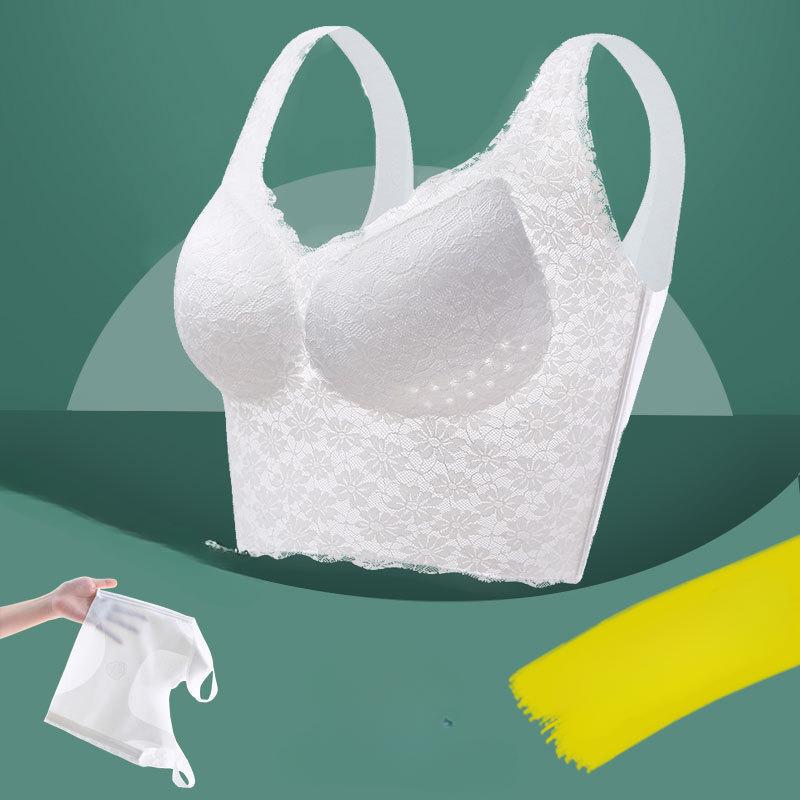 Летний бесшовный бюстгальтер женский спортивный жилет в стиле красоты бюстгальтер большого размера женский собирающий бюстгальтер M белый 2196₽