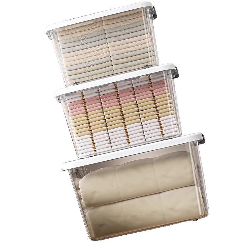 Large Transparent Plastic Storage Box for Clothes, Snacks, Books, and Toys