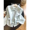 Chic Women's Winter Knit Cardigan with Pom-poms - Stylish and Versatile Design