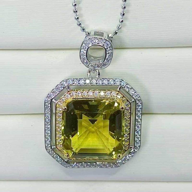 

Ожерелье SACE GEMS, кулон для женщин, 100% стерлинговое серебро 925 пробы, 12 мм, подвеска с кристаллами лимона, Свадебная вечеринка, ювелирные изделия, подарки лимонно-желтый