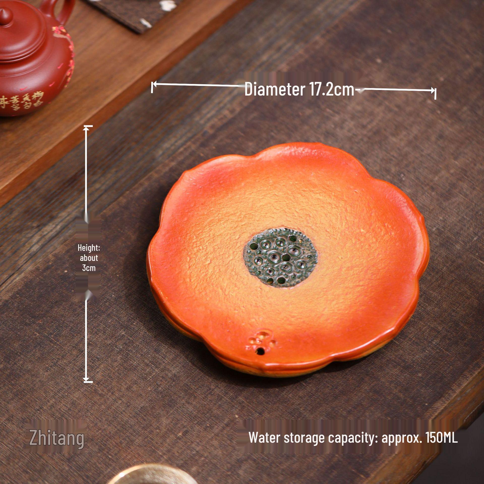 Exquisite Purple Clay Tea Tray with Water Storage: Creative Kettle Holder for Good Luck Continuous Good Luck Kettle Holder красный