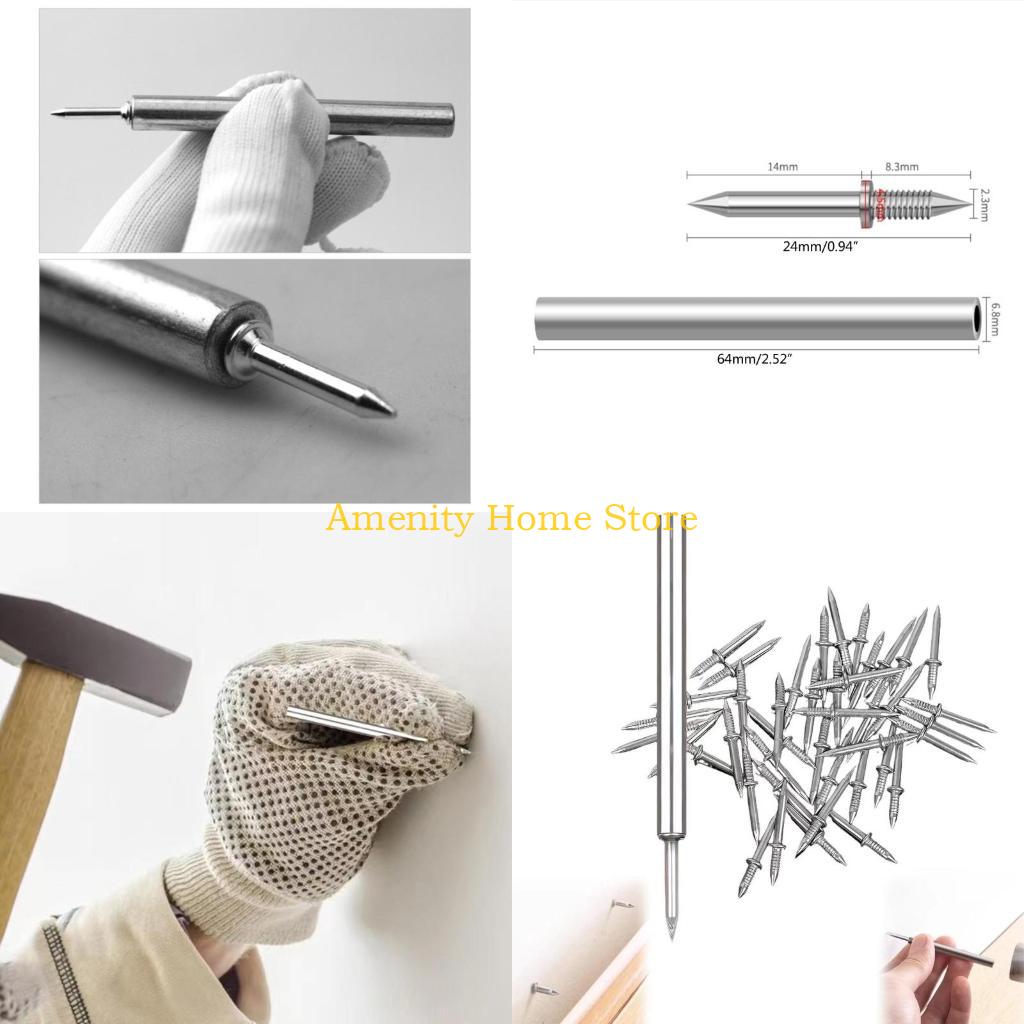 F26C 100-piece/set Sheep Horn Nails Rustproof & Reusable Cement Nails Strong and Reliable Baseboard Installation Solution
