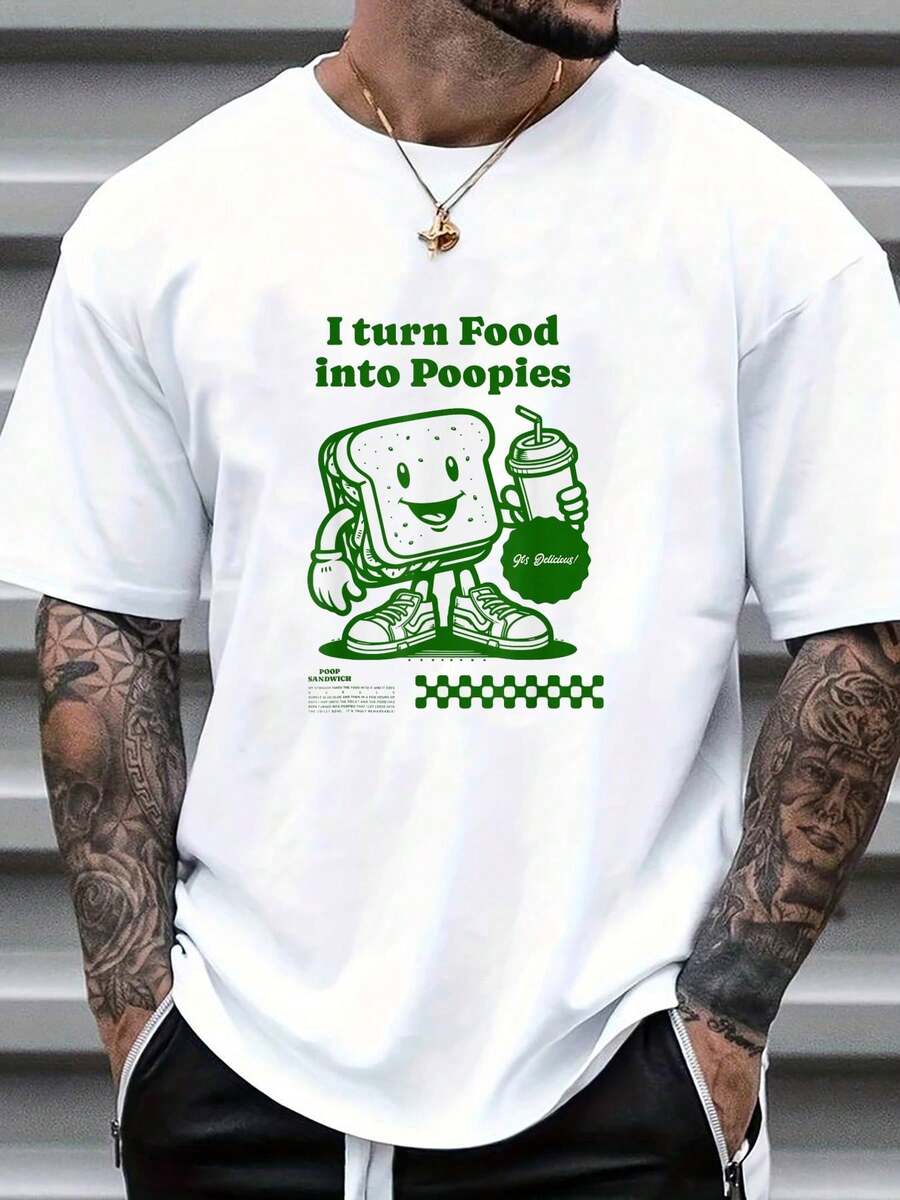 I Turn Food Into Poopies Retro Funny Poop Adult Humor T-Shirt Street Hip-Hop Style Unisex s T-Shirt S