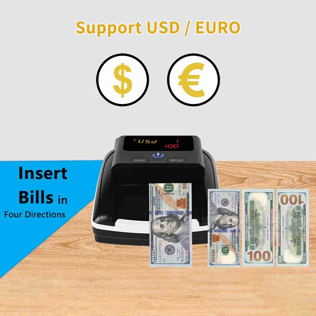 Macchina Conta Soldi Dollaro Euro UV MG WM IR Rilevatore di Banconote False Contabanconote per Negozi di Alimentari