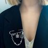 Trendy Star Women Brooch Pin Tassels Chain Safety Pins Backpack Handbag Ornament