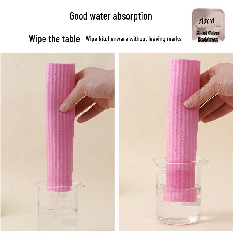 Wood Pulp Cotton Dishcloth & Sponge Set - Non-Marking, Absorbent, Durable for Kitchen Use