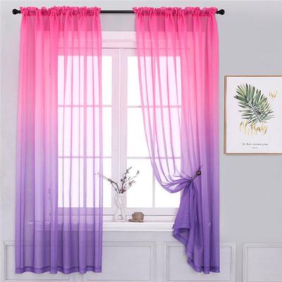Moderne Farbverlauf-Fenster-Tüllvorhänge für Wohnzimmer, Schlafzimmer, Organza-Voile-Vorhänge, Hoteldekoration, blaue transparente Vorhänge