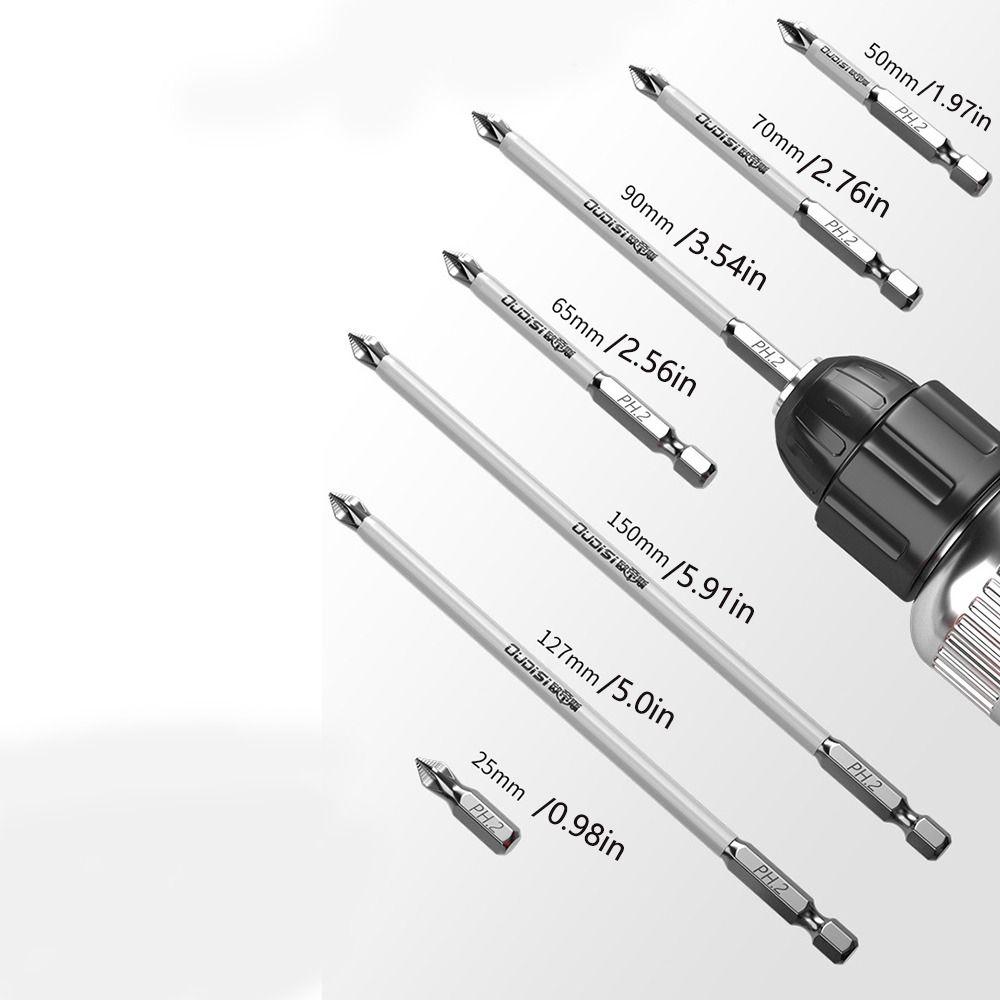 1/7pcs Magnetic Batch Head Anti Non-slip PH2 Screwdriver Bits 25-150mm Cross Bit  Disassembly Tool