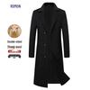 Luomeng Men's Extra Long Double-Faced Wool Blend Winter Trench Coat