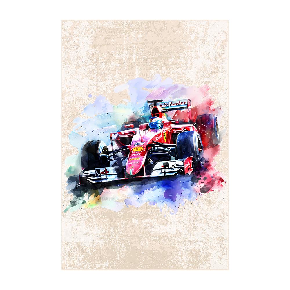 Retro F1 Racing Canvas Painting Poster Vintage Racing Car Wall Art Print for Home Decor
