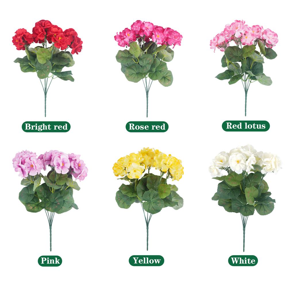 36CM 4/6Pcs Artificial Flowers Silk Begonia Bouquet Realistic Colorful Wedding Home Party Living Room Table Decoration