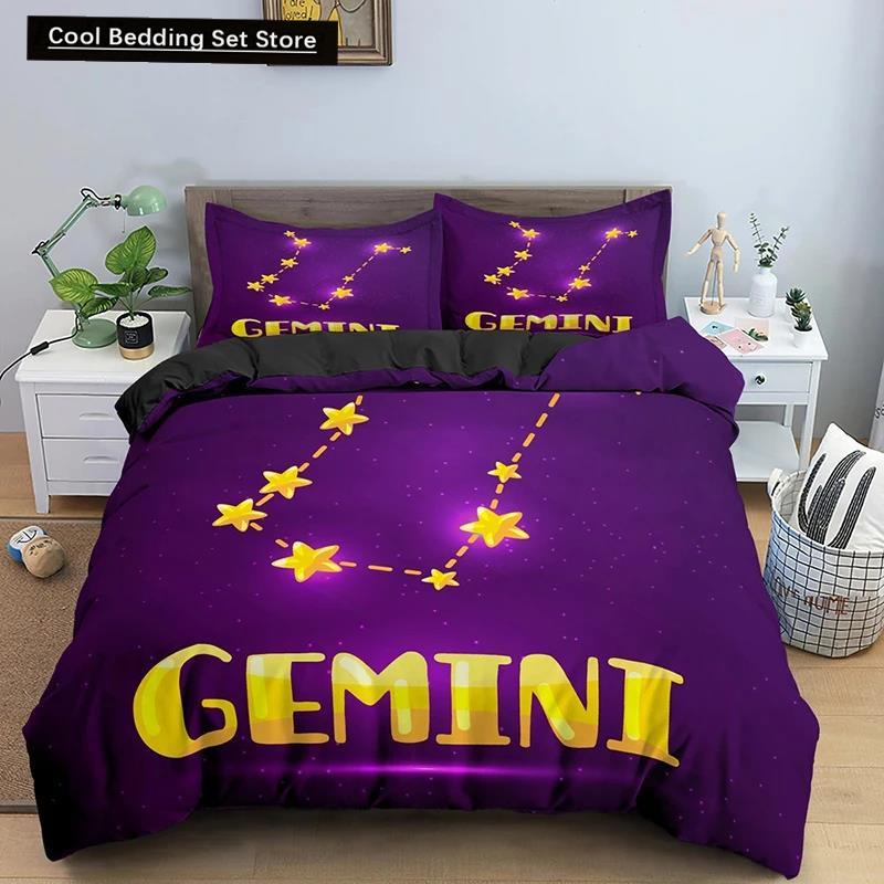 Constellation King Queen Duvet Cover Astrological Bedding Set For Kids Teens Adults Psychedelic Tarot Astrology Soft Quilt Cover