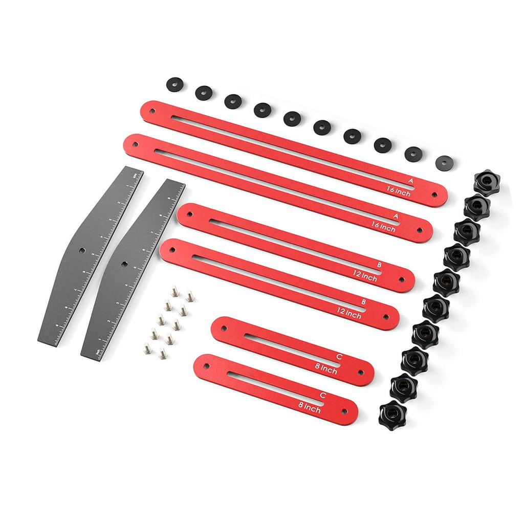 Stair Tread Template Tool Measuring Jig Aluminum Alloy Gauge Adjustable Sliding Installer with Case for Layout Projects