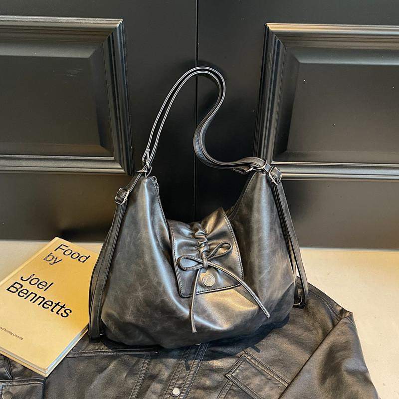 Pu Retro Shoulder Bag With Butterfly Bow Design For Daily Office Use