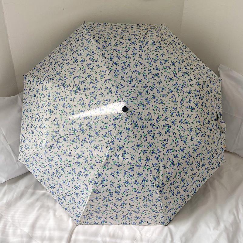 Broken Flower Fully Automatic Sun Umbrella UV Resistant Women's Folding Dual-purpose Sun Umbrella For Both Rain and Sunshine