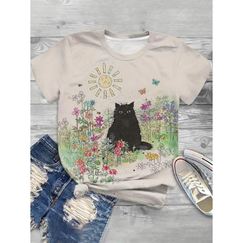 

Летняя женская футболка с коротким рукавом, графический принт, повседневная женская футболка с круглым вырезом, модная уличная женская одежда больших размеров XL