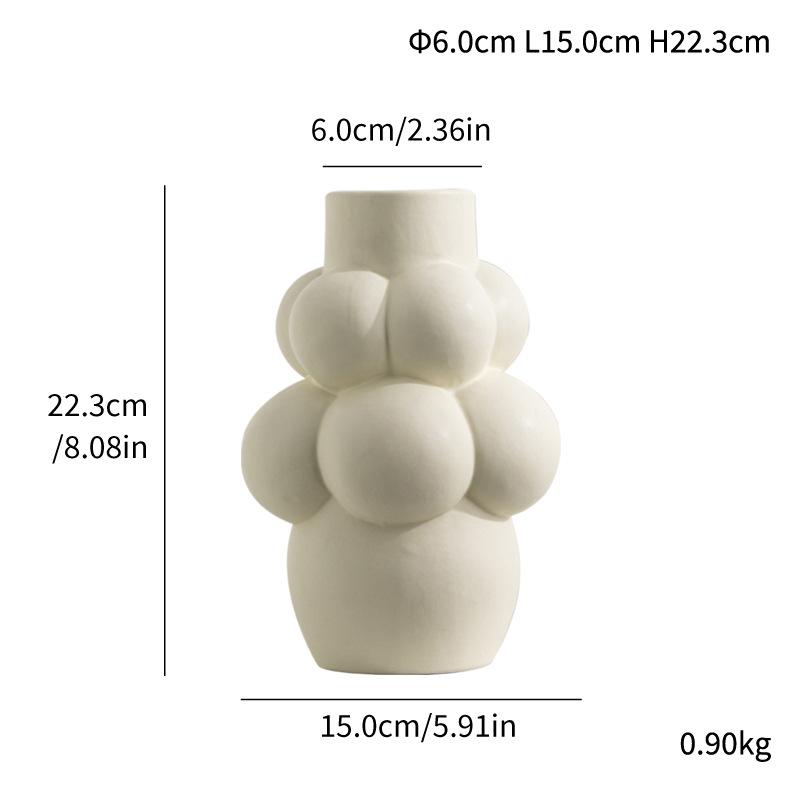 Einfache Blasenball Keramikvase Schreibtisch Spezialform Blumenarrangement, Hochwertiges Innenraumdekoration Ornament