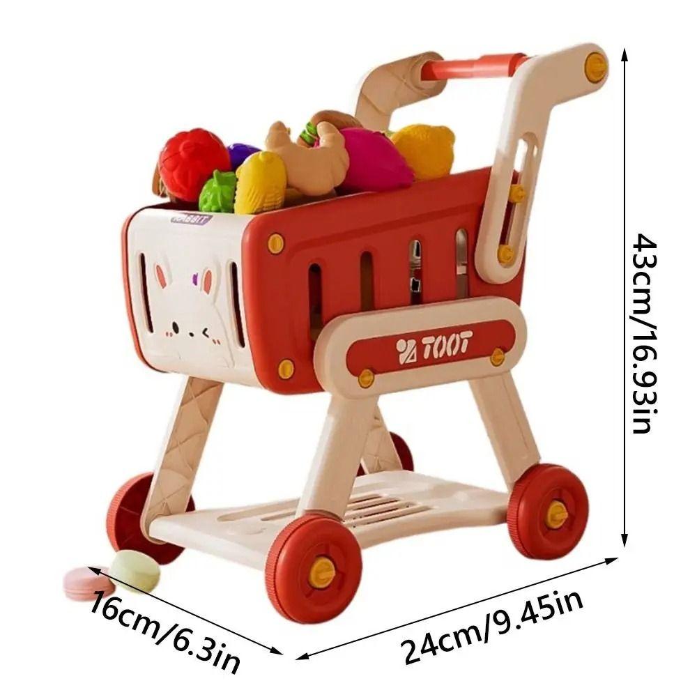 Simulation Supermarket Trolley Toy 32PCS/Set Pretend Shopping Playset Toy  Playing House