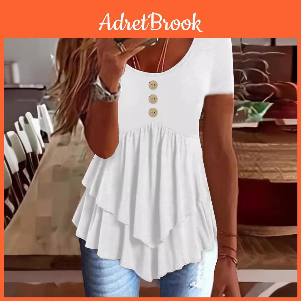 Summer Ladies T Shirt With 3d Pattern In Cotton Blend For Casual Wear