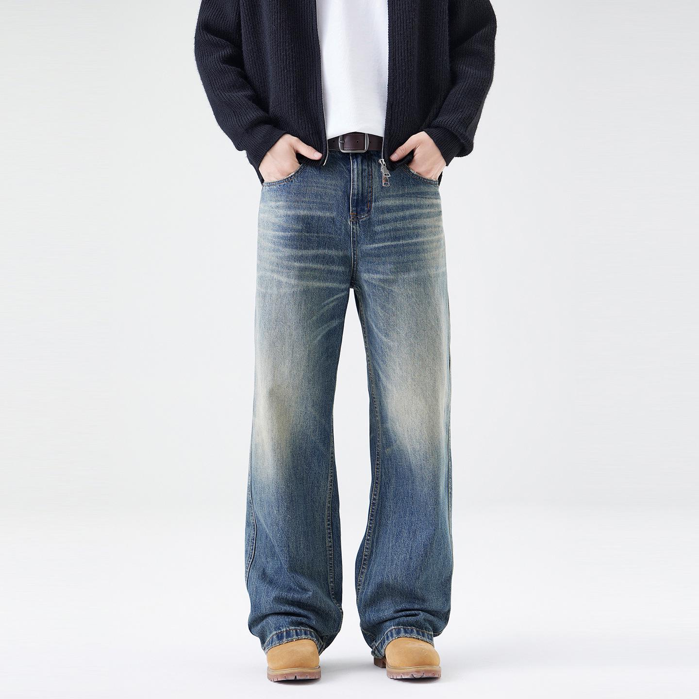 

Синие джинсы-палаццо Scimitar - Осень/Зима 2025 Ретро Хай-стрит Мужские повседневные брюки Extra Large синий