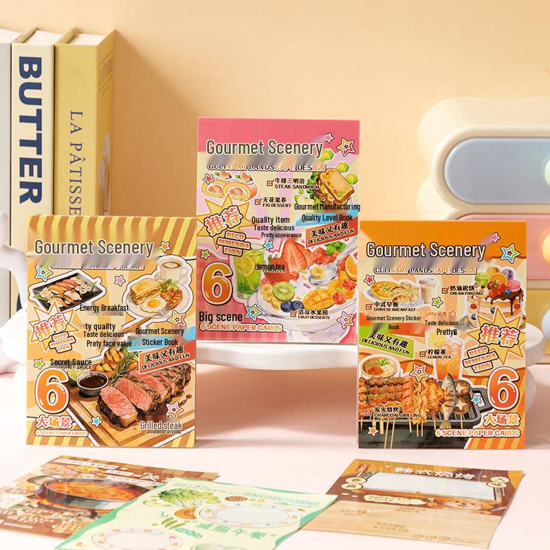 Милая Девочка DIY Еда Сцена Наклейки Книга: Креативный коллаж из еды-игрушек