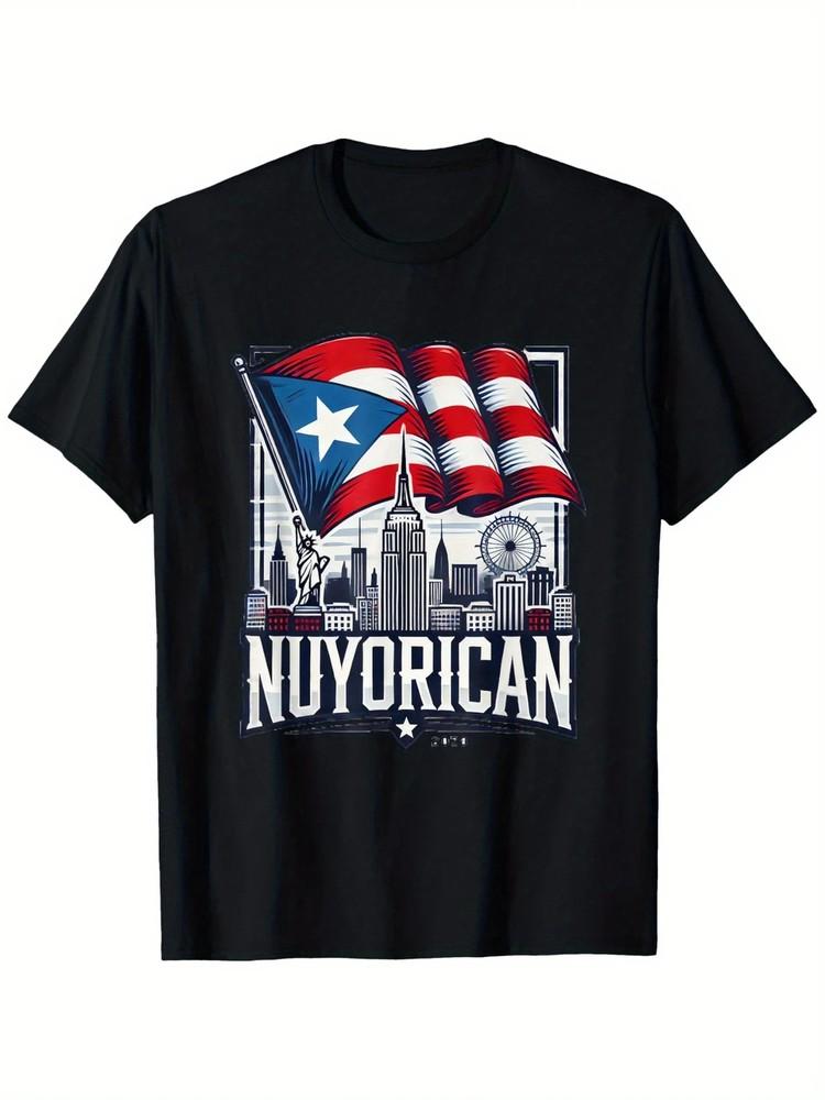 

Nuyorican New York City Puerto Rican Flag Backdrop Boricua T-Shirt, Suitable for 4XL