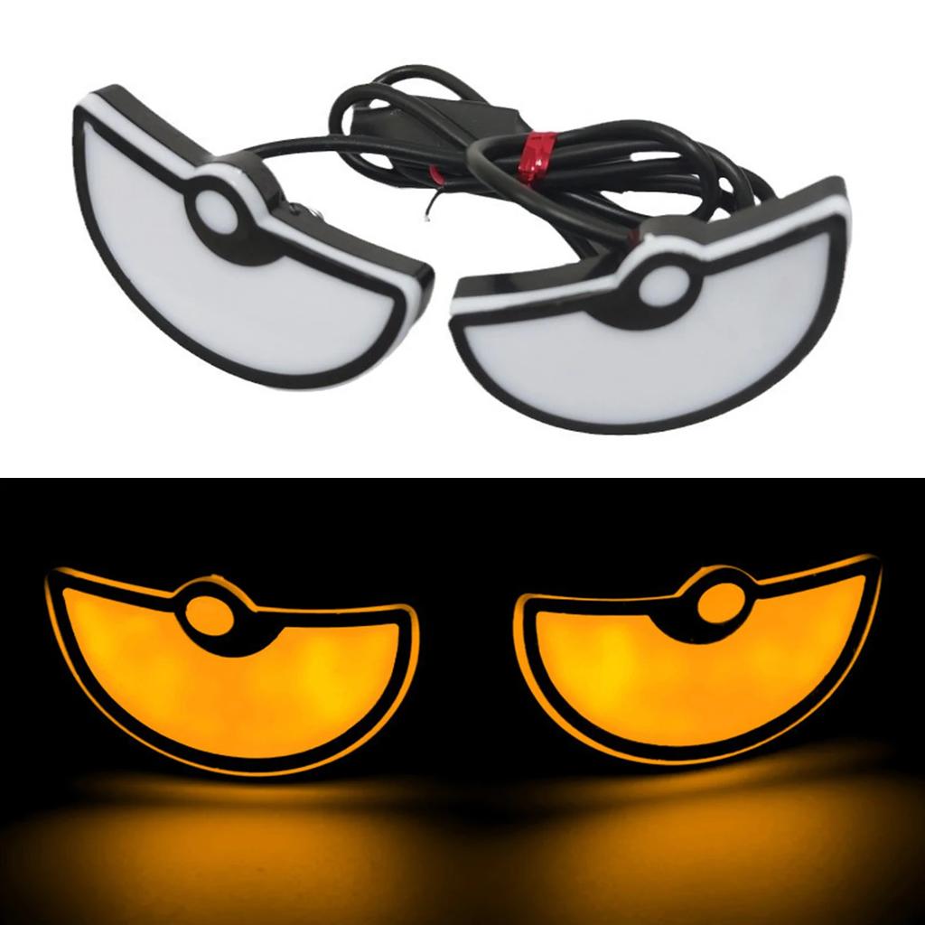 2PCS Devil's Eye Light 12V Car Motorcycle Tail Light Demon Eyes Decoration Lamp Red Green Yellow Blue White License Plate Lamp