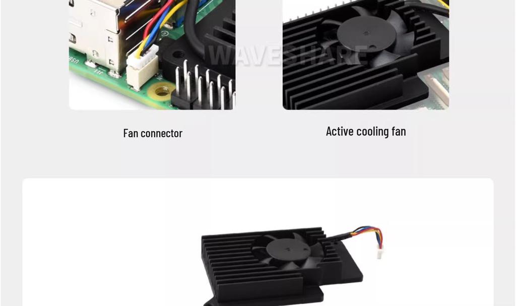 Raspberry Pi 5 Heatsink Fan with Thermal Pad for Active Cooling