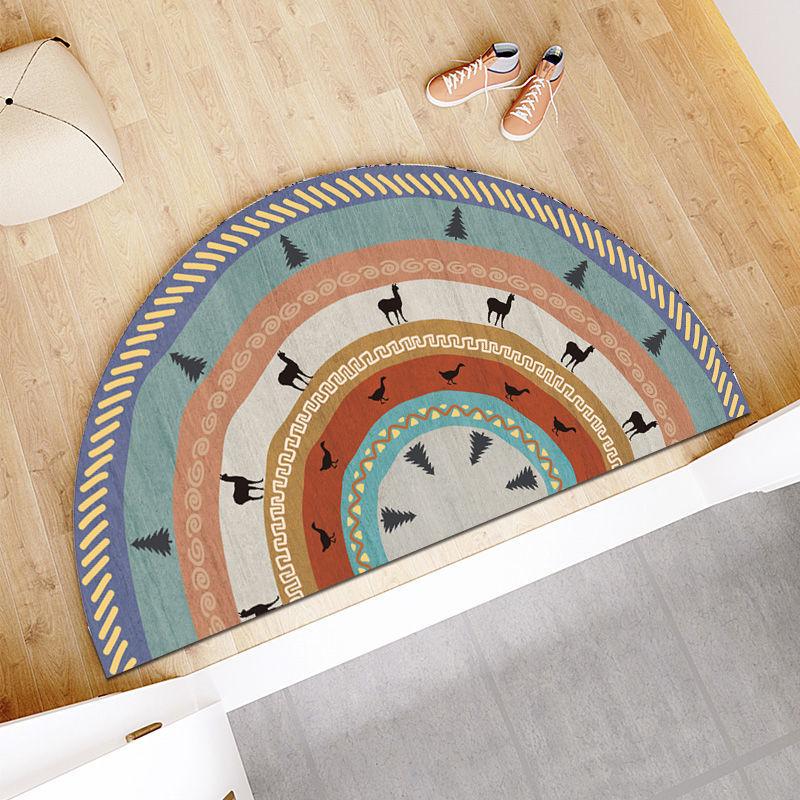 

Полукруглый коврик для пола в европейском стиле, коврик для входной двери, коврик для ванной и туалета, впитывающий грязеотталкивающий нескользящий коврик для ног 40 * 81CM