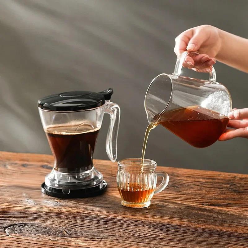 600ml Pour Over Kaffeetropfer mit Schalter,Teesieb für losen Tee,Handbrüh-Kaffeemaschine,Hochtemperatur-Kunststofffilter