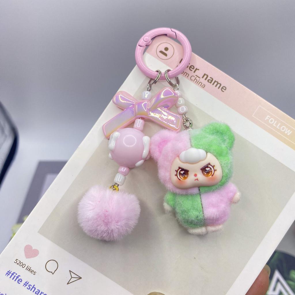 Cute Plush Keychain With Colorful Design For Girls Bag Accessories