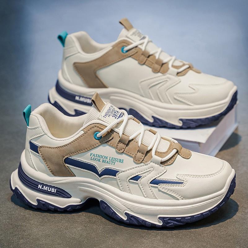 

Men s Shoes New Breathable Sports Fashionable All-matching Platform Sole Slip Resistant Wear-resistant Casual Dad 44