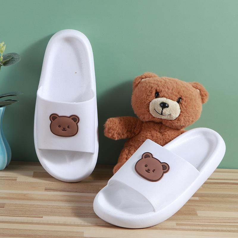 Hausschuhe mit seitlichem Bärenmotiv: Süße Sommer-Flip-Flops für Frauen, Studenten und Paare