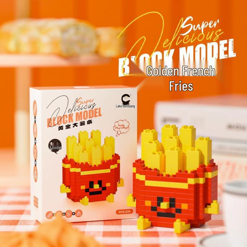 Compatible LEGO Burger & Fries 3D Micro Blocks - Kids' Avocado & Fruit Building Toy Gift