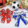 Soccer-Themed Stars and Stripes Double-Layer Bow Children's Hair Accessory, Sports-Style Hair Clip