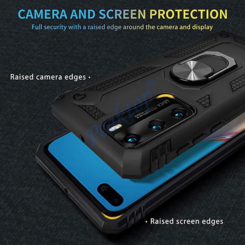 Soft Shockproof Case For Huawei Honor 20 10 9X Y9S P40 P30 Mate 30 20 lite Pro Car Ring Stand Holder Protective Case