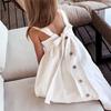 Mädchen Baumwoll-Leinen Sommerkleid Rüschen Träger Rückenfrei Schleife Niedliches Mädchen Schlauchtop Kleid