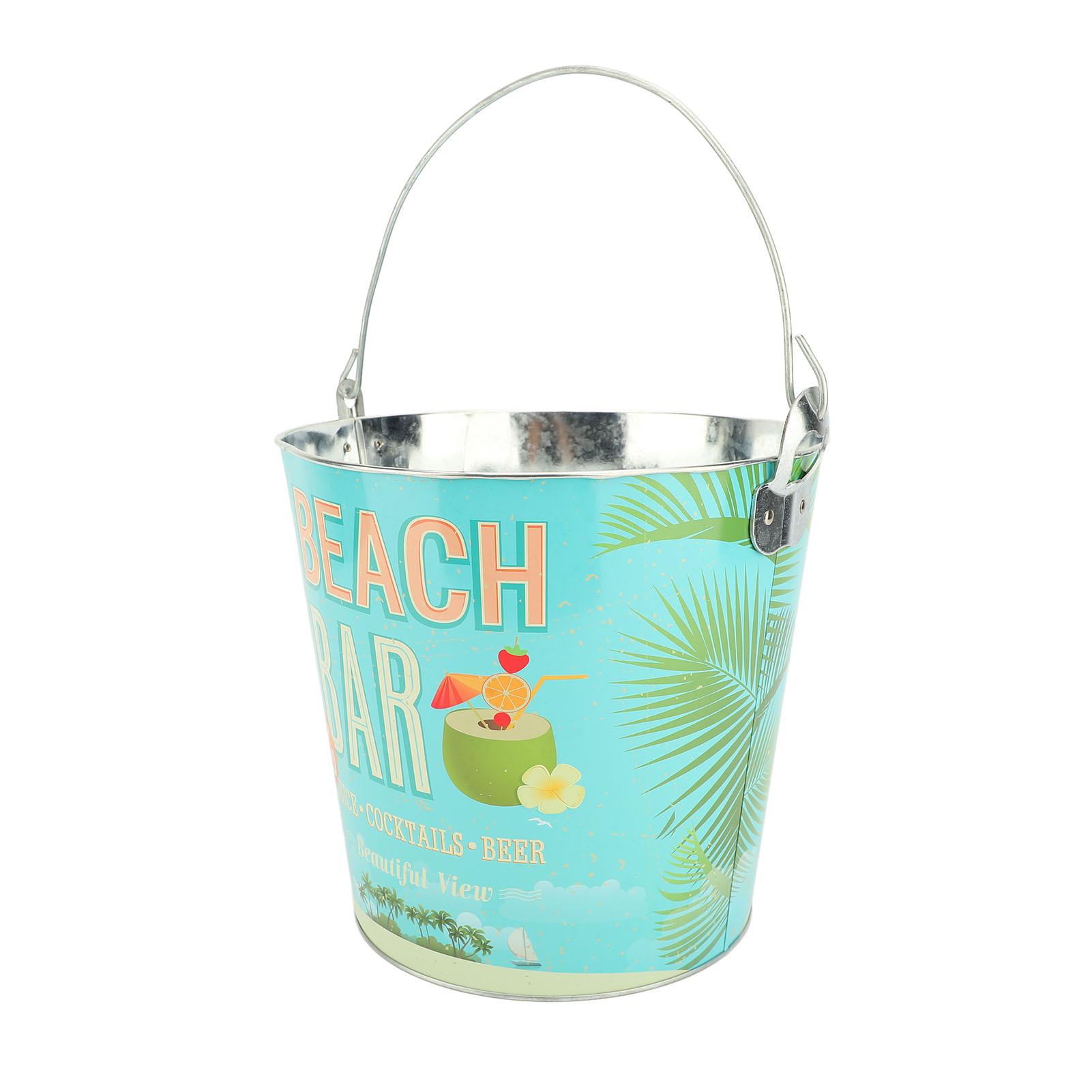 

Ручной утолщенный переносной изолированный охладитель для напитков в ведерке для вечеринок на открытом воздухе BEACH BAR Pattern