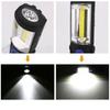 USB Rechargeable COB LED Flashlight Portable Work Light Magnetic Hook Torch Camping Lamp with Built-in Battery Car Repair Lamp
