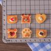 Miniature Dollhouse Caramel Toast Bread Heart Bear Resin Food Display