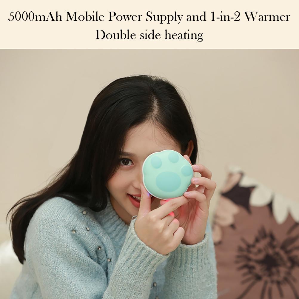 Kreskówkowy Niedźwiedzi Łapa Ogrzewacz do Rąk Grzejnik 5000mAh USB Ładowalny Power Bank Ogrzewacz do Rąk Prezent