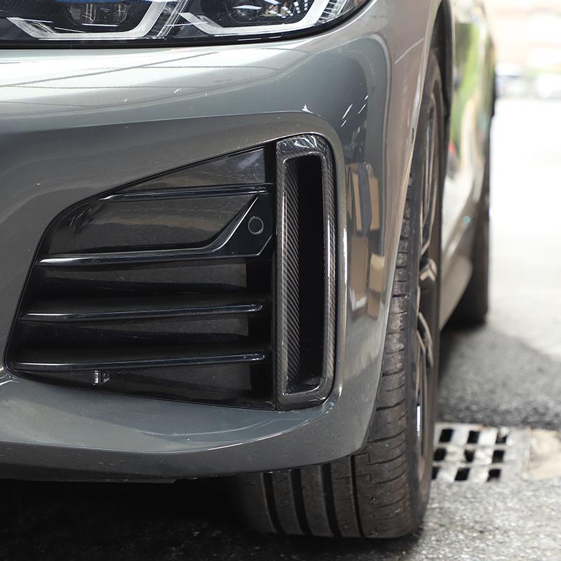 For BMW 4 Series F26 G26 2026 2026 2026 Real Carbon Fiber Car Front Fog Light Frame Cover Decorative Sticker Auto Accessories