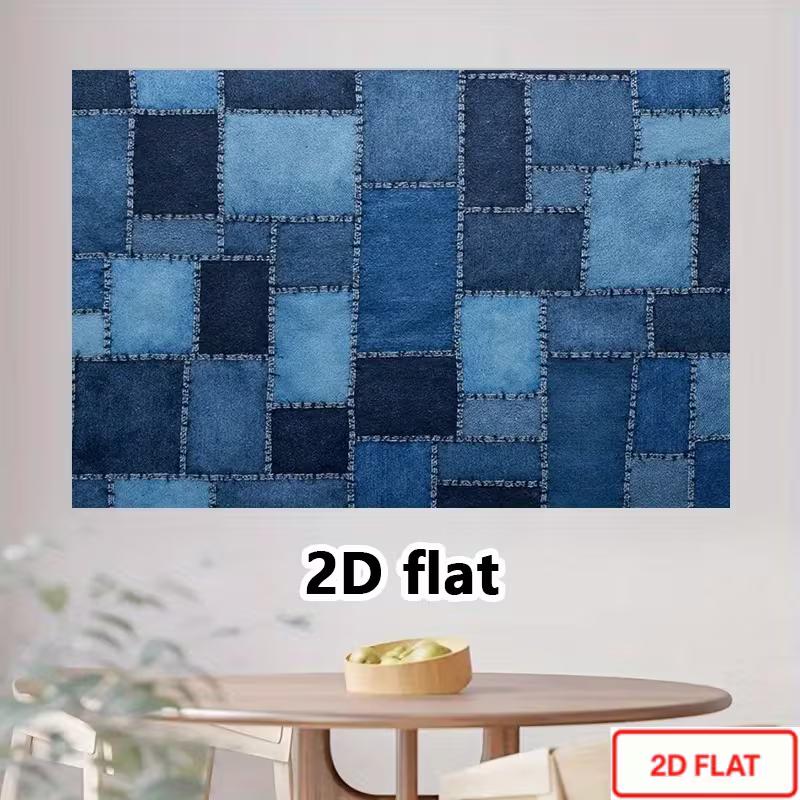 Sfondo Patchwork di Jeans 2D Diverse Tonalità di Blu Toppe di Denim Sfondo per Festa a Tema