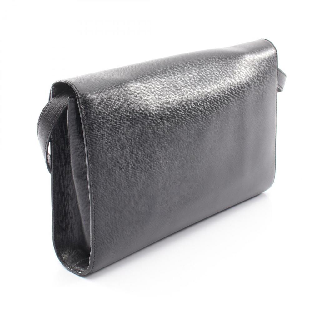 Used Dior CD logo vintage Shoulder Bag leather Black Used Women