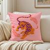 Animal Style Tiger Cushion Cover Breathable Organic Short Plush Pillow Cases Machine Washable Wrinkle-Resistant Soft Durable