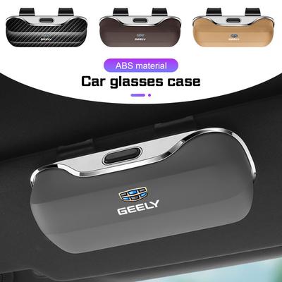 Car Visor Glasses Box Portable For GEELY Monjaro Xingyue L KX11 Coolray Geometry C GX3 Emgrand Sunglasses Holder Eyeglasses Case