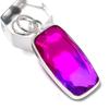 Pendentif en Argent Sterling 925 avec Pierre Précieuse Tourmaline Bicolore Naturelle 1,97" w1P47